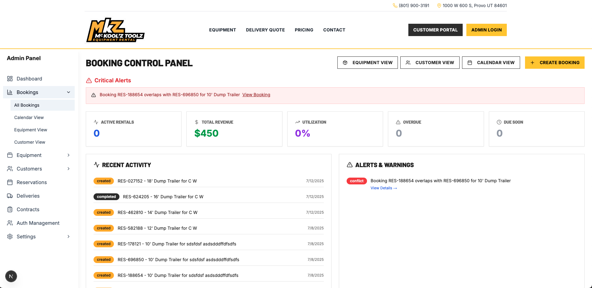 Client-facing interface